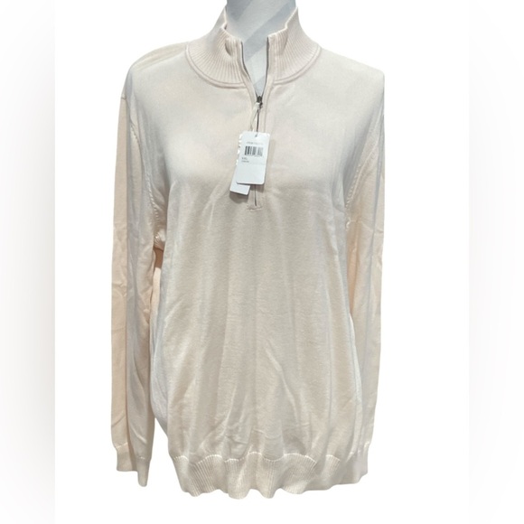 Foxcroft Tan 1/4 Zippered Polo Sweatshirt Size XXL NWT - Picture 1 of 7